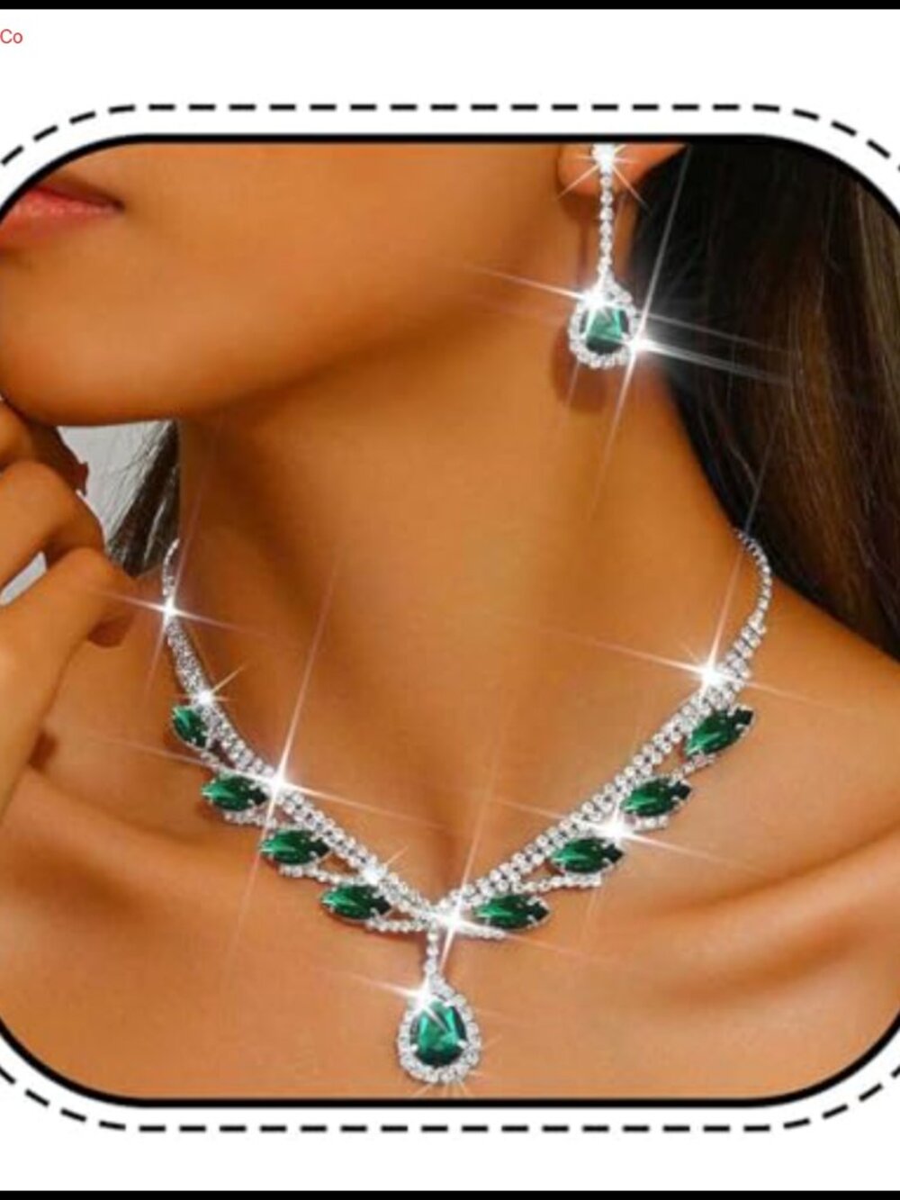 Rhinestone Bridal Jewelry Set Crystal Necklace Earrings Prom Wedding